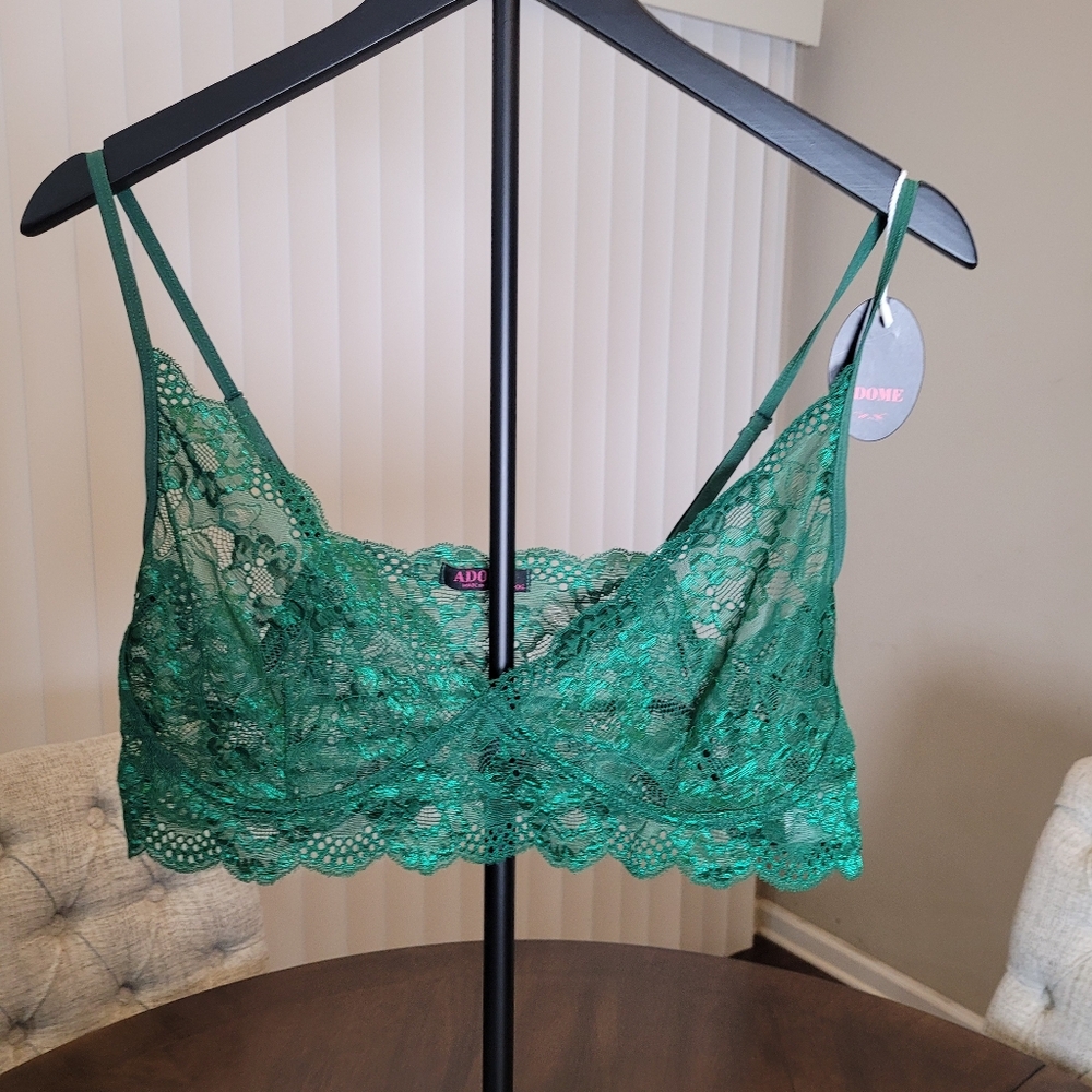 Adome green fairy Lace Bralette.  XXL NWT